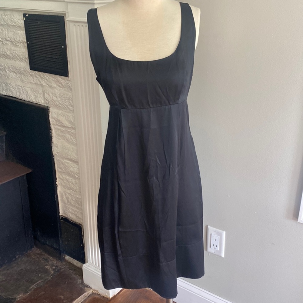 Simple Soft silk little black dress,  129